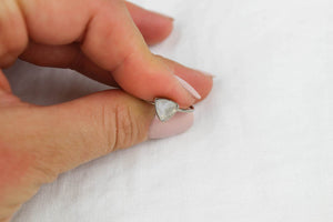 White Moonstone Silver Triangle Ring