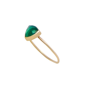 Green Gold Triangle Ring