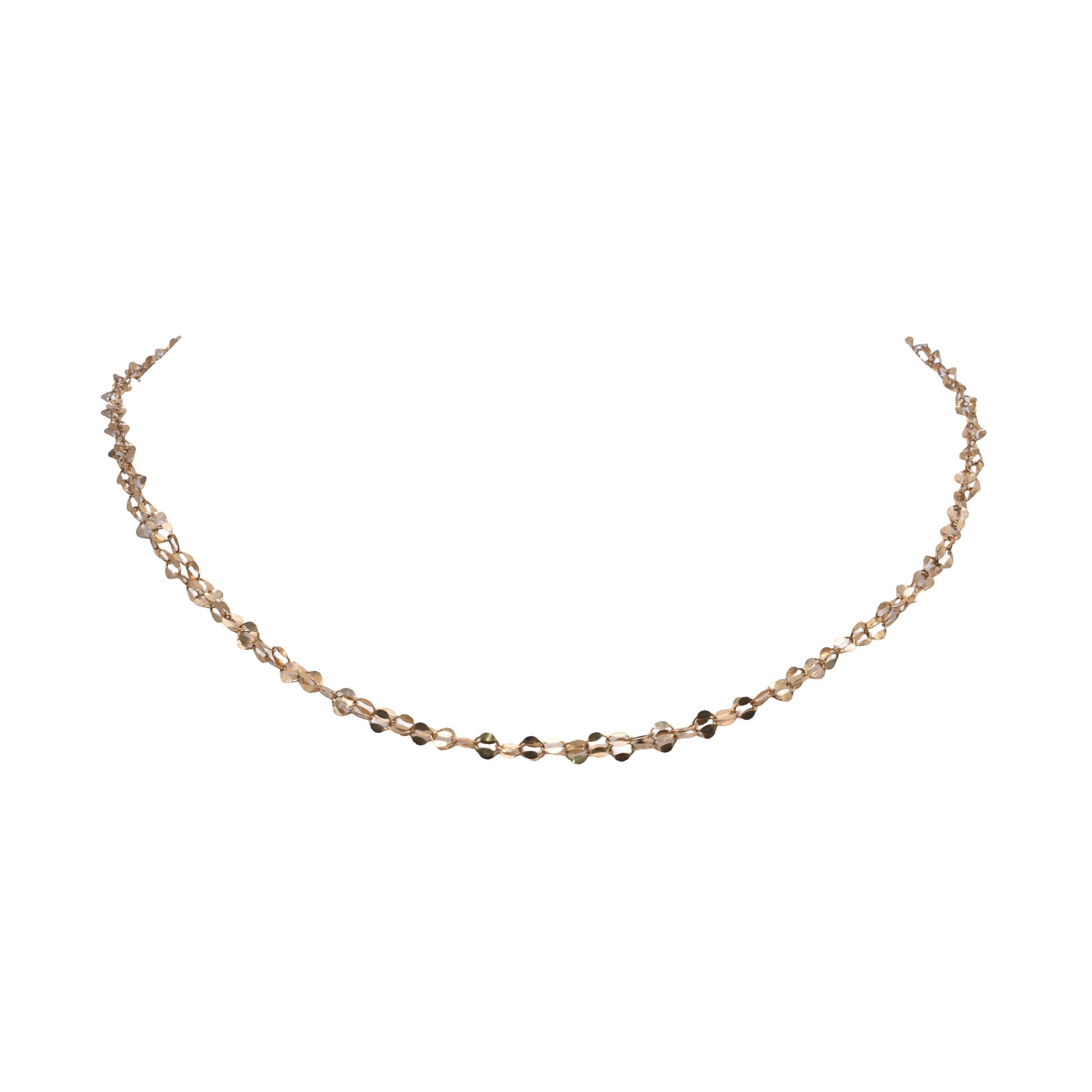 Mother of Pearl Gold Lace Chain Crescent Earrings