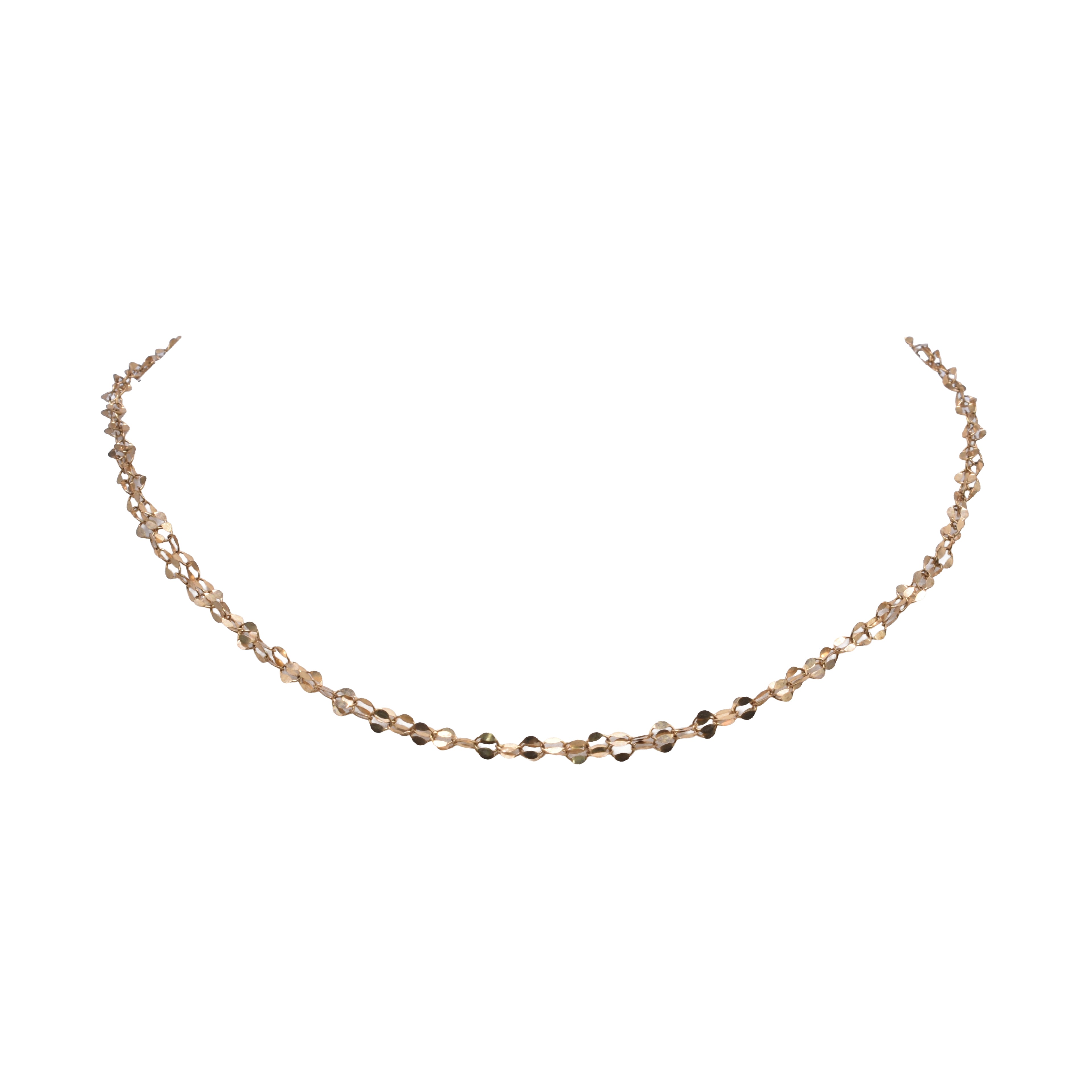 Mother of Pearl Gold Lace Chain Crescent Earrings