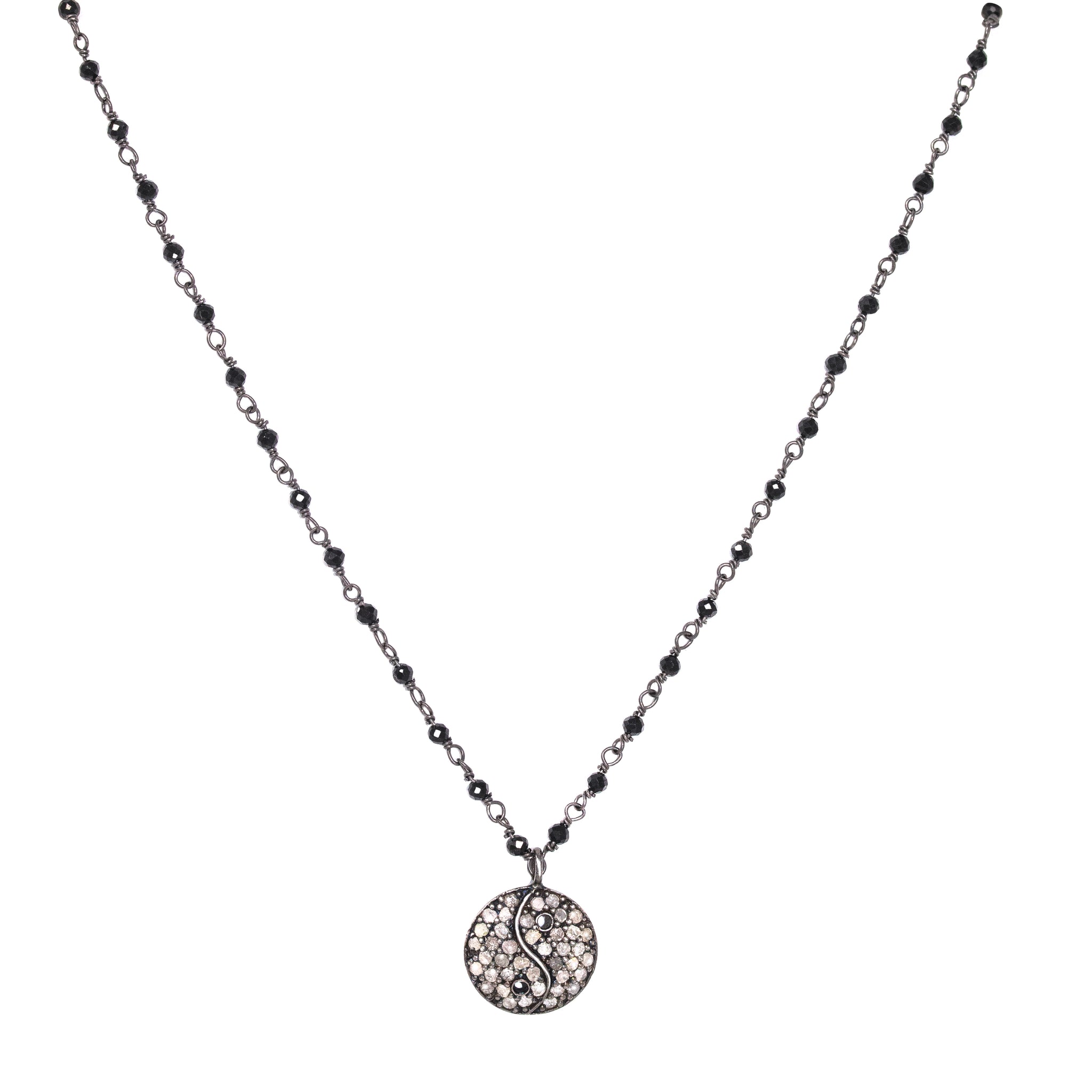 Yin Yang Pave Diamond Necklace