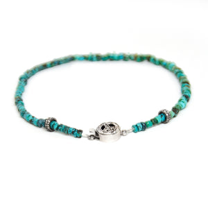 Turquoise & Pave Diamond Choker and Wrap Bracelet