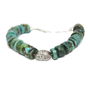Turquoise & Pave Diamond Bracelet