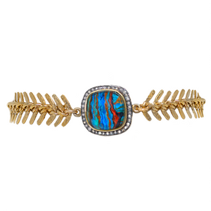 Rainbow Calcilica Pave Diamond Cleo Bracelet