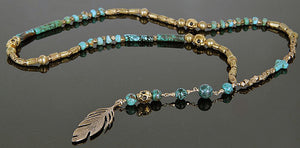 One of a kind, handmade, boho chic, celebrity-worn jewelry by J Grace Designs and Jami Miller / Turquoise, Ethiopian beads, Skulls, & Feather Rosary