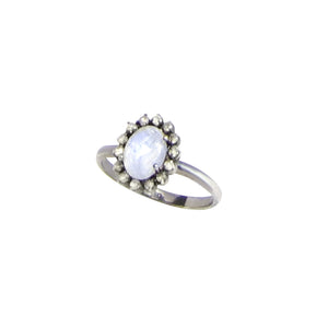 Small Diamond Moonstone Ring