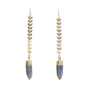 Labradorite Gold Earrings