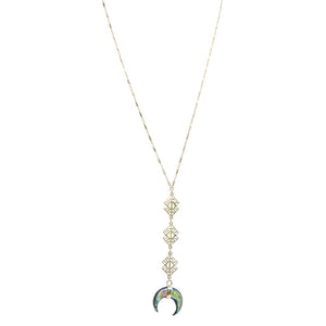 Mother of Pearl Crescent Drop Necklace