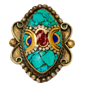 Vintage Turquoise Mosaic Ring